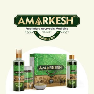Vanvasi Ayurveda Amarkesh Tribal Hair Oil, made with Bhringraj, Amla & Brahmi, promotes hair growth, controls hair fall & treats gray Hair. This herbal Ayurvedic hair oil nourishes the scalp, strengthens roots & adds shine to hair. Best hair oil for hair growth & care.