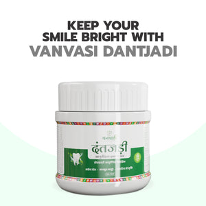 Vanvasi Ayurveda DantJadi is made with 18 Ayurvedic herbs like Babul, Jambhul & Lavang. It fights germs, strengthens teeth & gums, and whitens teeth naturally. This Ayurvedic teeth whitening powder is the best solution for gum care, decay prevention & shiny teeth.
