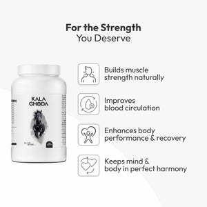 This Ayurvedic wellness combination blends internal nourishment with supportive topical care to promote men’s vitality and confidence. Kala Ghoda Capsules help maintain stamina, support natural energy levels, and encourage overall well-being, while Kala Ghoda Oil supports healthy circulation and external nourishment as part of a balanced self-care routine. Together, they provide a natural approach to sustaining strength, resilience, and long-term vitality.