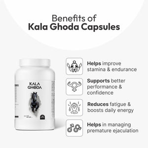 An Ayurvedic herbal duo thoughtfully crafted to support men’s energy, endurance, and overall vitality. Kala Ghoda Capsules help maintain stamina and daily resilience, while Shilajit supports natural strength and sustained energy — together promoting balanced men’s wellness and long-term well-being.