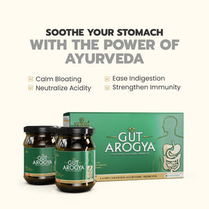 Vanvasi Ayurveda Gut Arogya Prash is a powerful Ayurvedic blend with Garcinia, Licorice, Guggul, and Triphala. It offers effective constipation relief, boosts digestion, relieves bloating and gas in the stomach, improves metabolism, and supports gut health for lasting wellness.