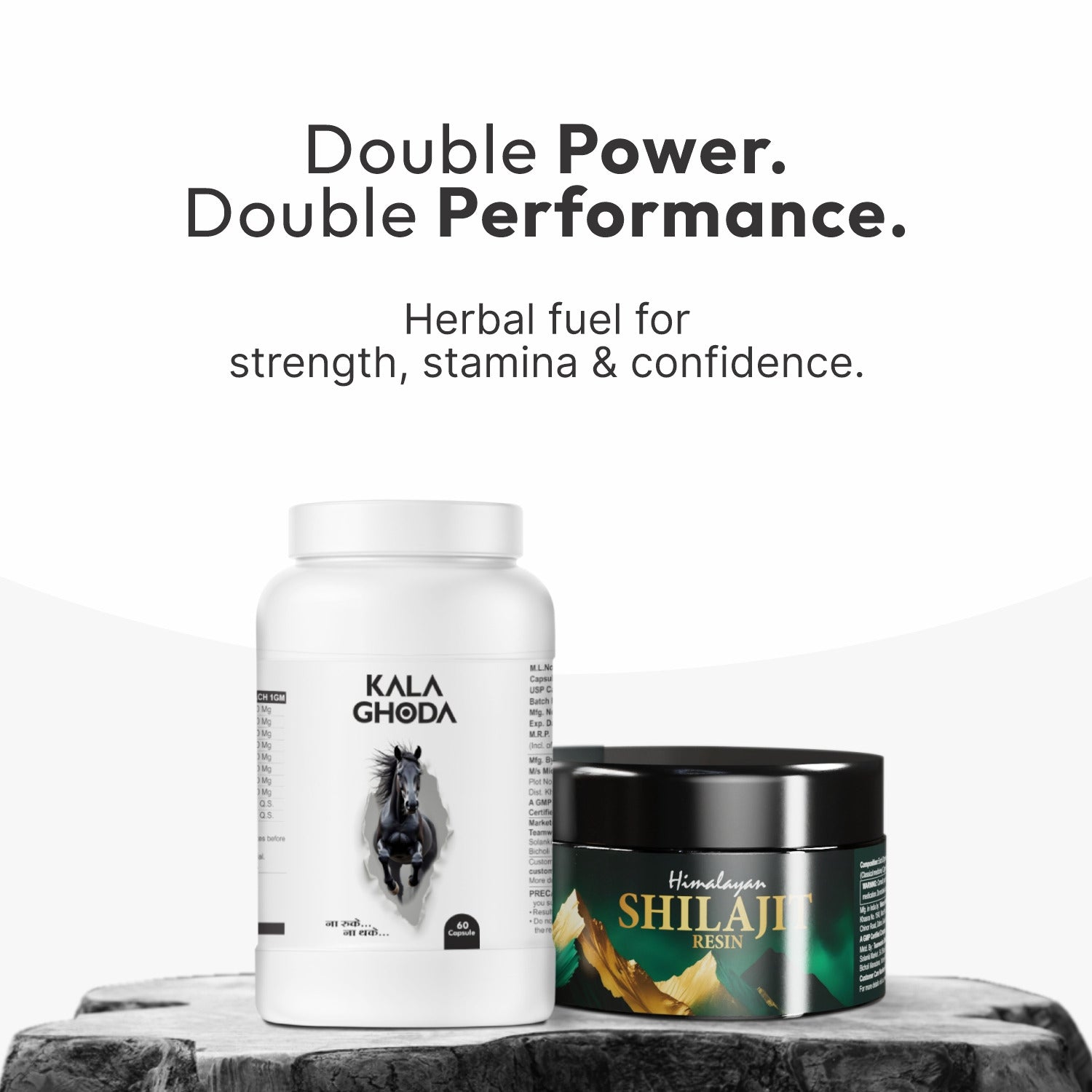 An Ayurvedic herbal duo thoughtfully crafted to support men’s energy, endurance, and overall vitality. Kala Ghoda Capsules help maintain stamina and daily resilience, while Shilajit supports natural strength and sustained energy — together promoting balanced men’s wellness and long-term well-being.


