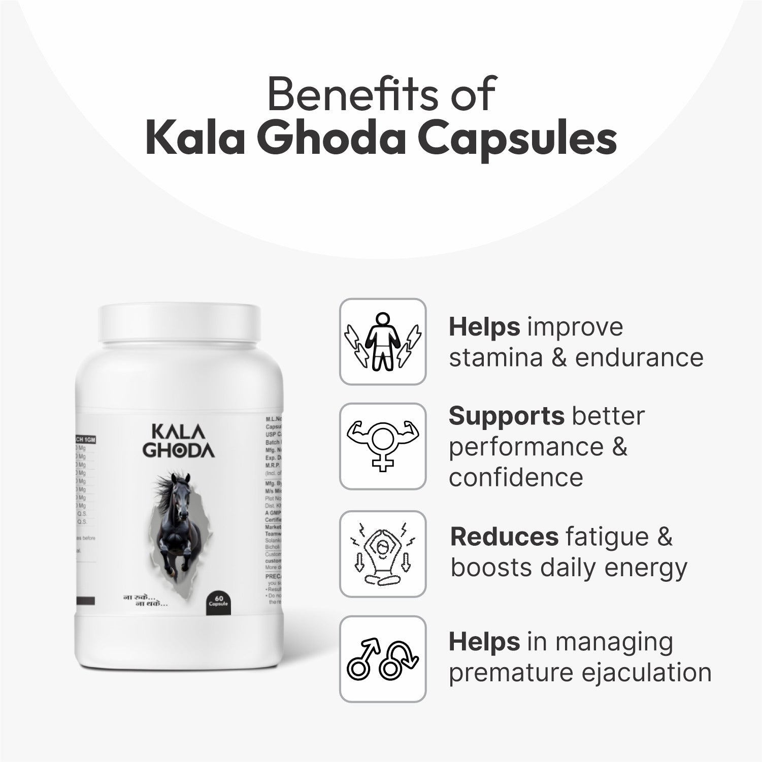An Ayurvedic herbal duo thoughtfully crafted to support men’s energy, endurance, and overall vitality. Kala Ghoda Capsules help maintain stamina and daily resilience, while Shilajit supports natural strength and sustained energy — together promoting balanced men’s wellness and long-term well-being.

