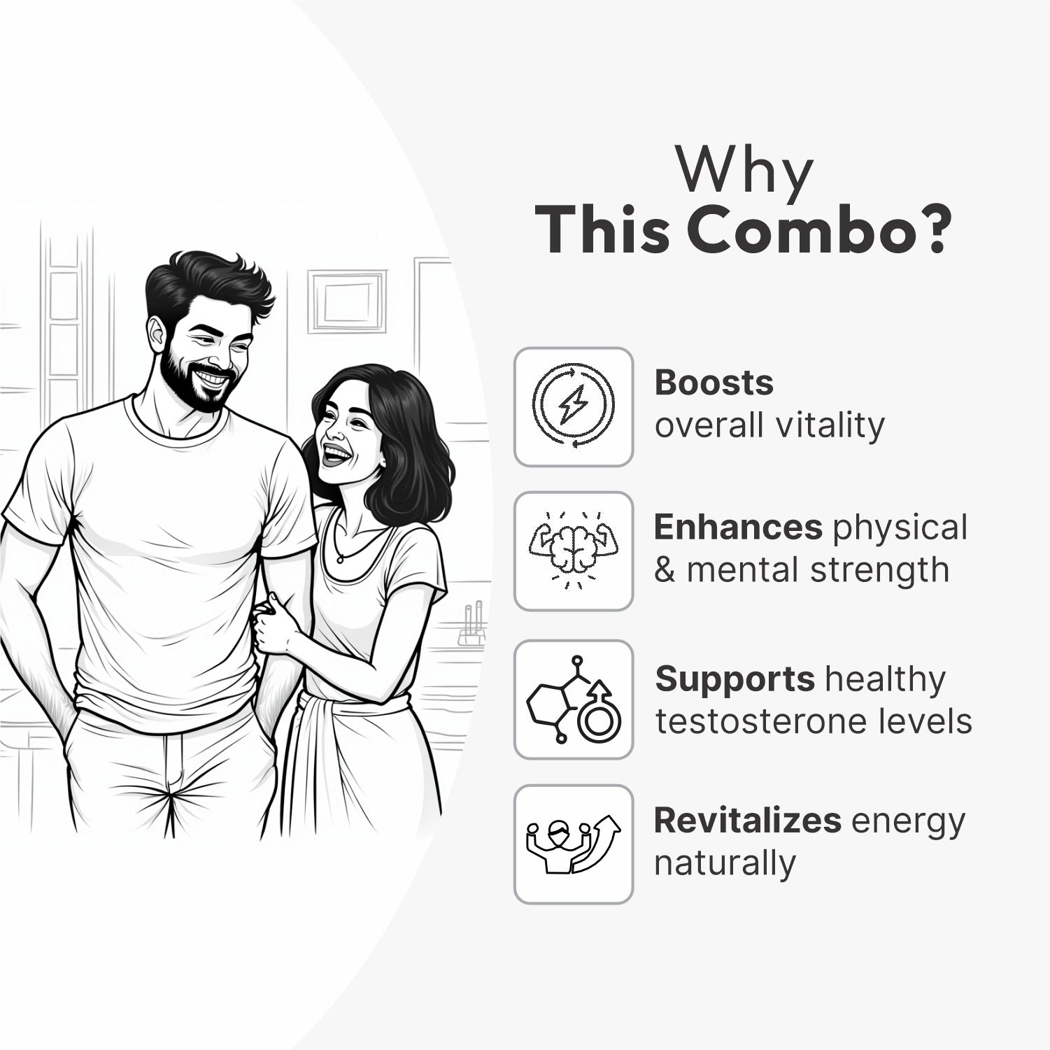 An Ayurvedic herbal duo thoughtfully crafted to support men’s energy, endurance, and overall vitality. Kala Ghoda Capsules help maintain stamina and daily resilience, while Shilajit supports natural strength and sustained energy — together promoting balanced men’s wellness and long-term well-being.

