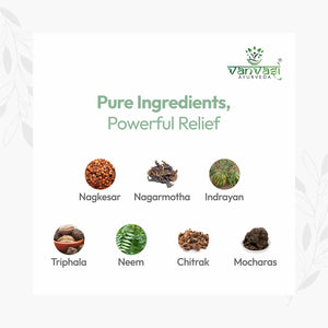 Piles Bhasm 45 from Vanvasi Ayurveda is a natural, time-tested solution for piles, targeting the root cause rather than just symptoms. Combining Piles Bhasm Powder, Gut Saffa Powder, and Piles Oil, it effectively reduces swelling, improves digestion, and soothes discomfort. This holistic remedy provides long-term relief and strengthens gut health, making it the ideal choice for those seeking natural, lasting protection from piles.

