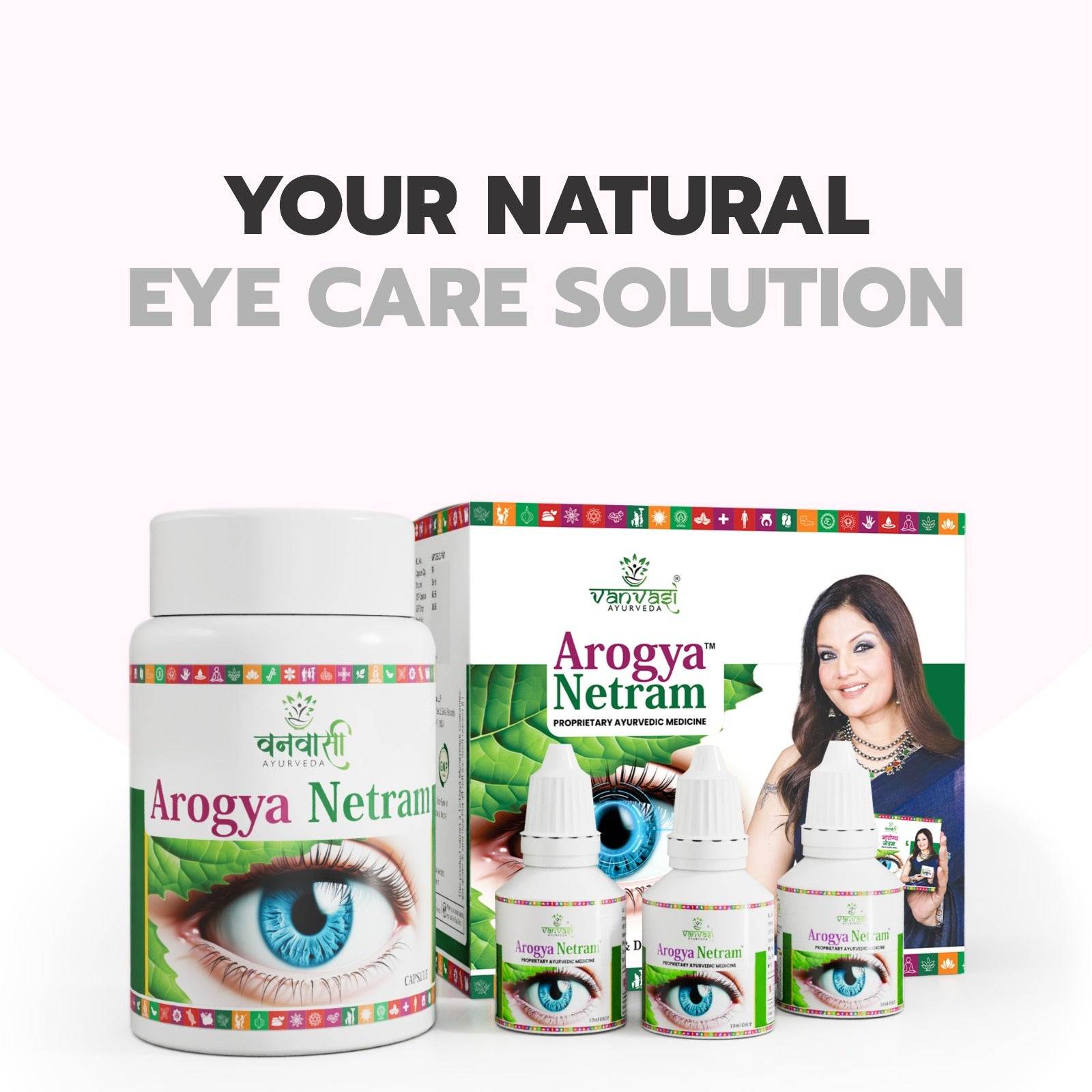 Vanvasi Ayurveda Arogya Netram Drops & Capsules Combo is a powerful Ayurvedic solution made with Bhringraj, Turmeric, and Pippali to relieve eye strain, dryness, and black spots. This combo improves retinal circulation, supports vision, and is ideal as the best eye drops for dry eyes and eye pain.