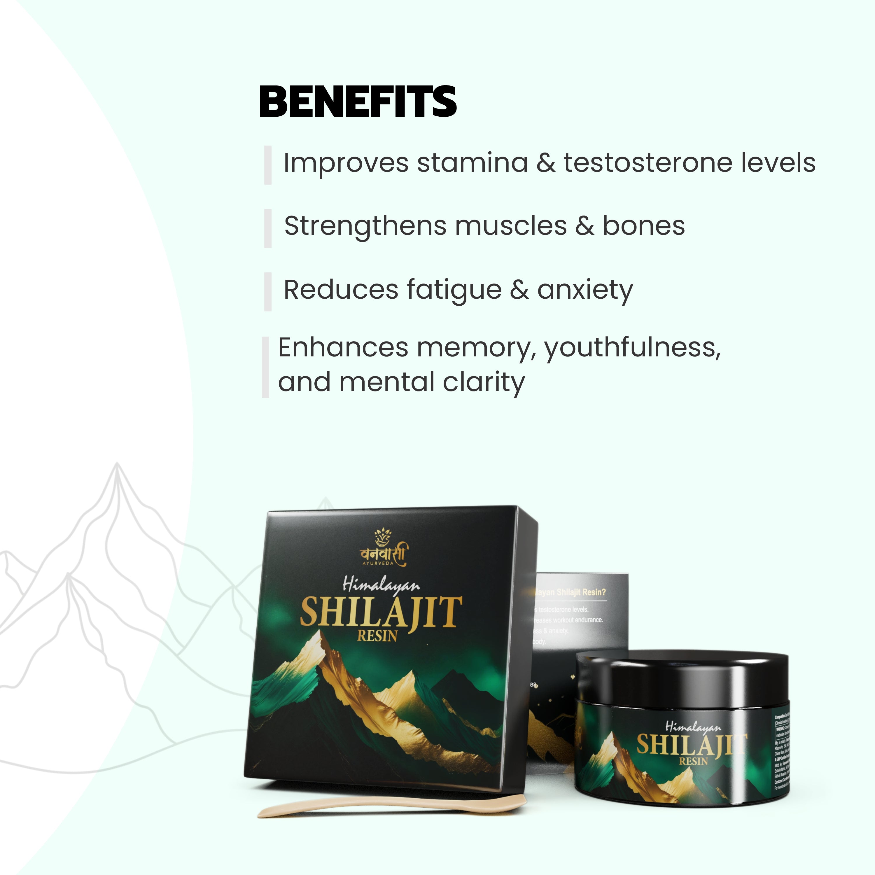 Vanvasi Ayurveda Pure Himalayan Shilajit Resin, made with Kesar and Swarna Bhasm, is a powerful Ayurvedic supplement that boosts energy, stamina, testosterone, and immunity. Known as the best Shilajit for men, it supports bodybuilding, anti-aging, and overall vitality.
